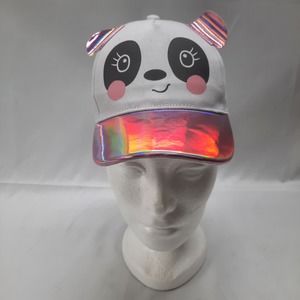 .New Girls White Pink Panda Bear Hat Youth